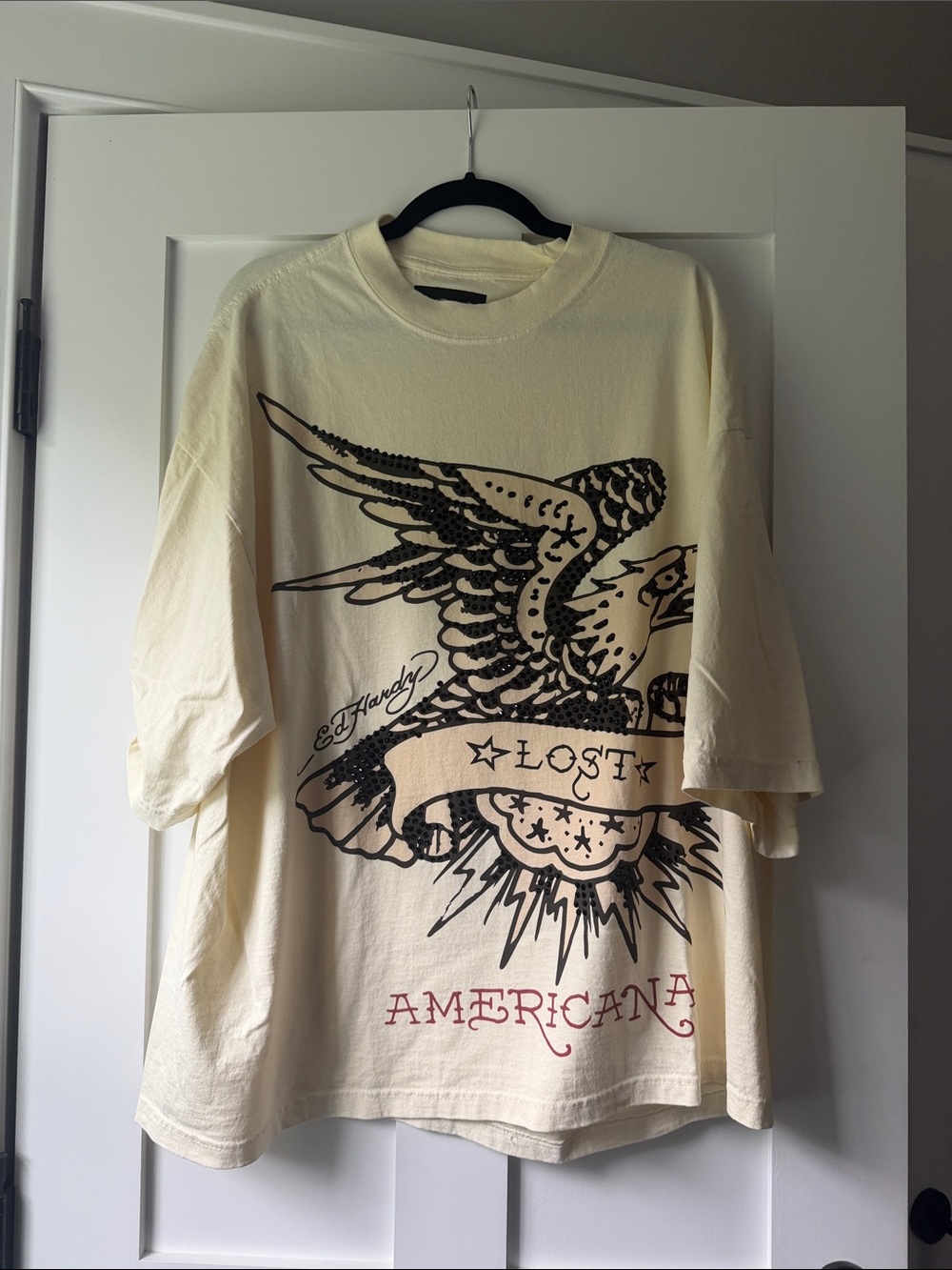 Ed Hardy x MGK Lost Americana Short-Sleeve Eagle Graphic Tee with Smoking Kills
